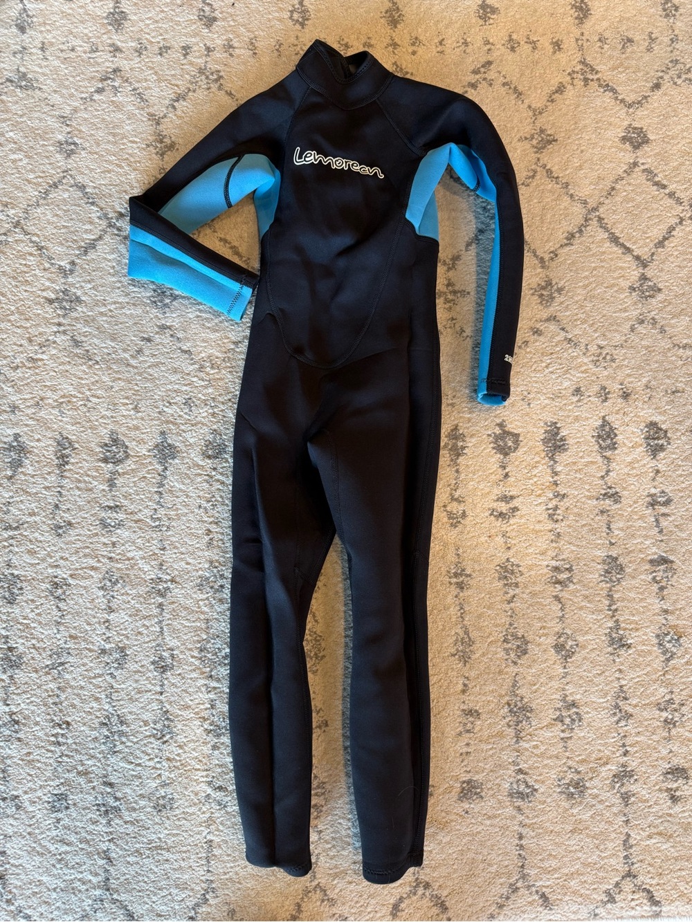 Lemorean Kids Black & Teal Full Body Wetsuit